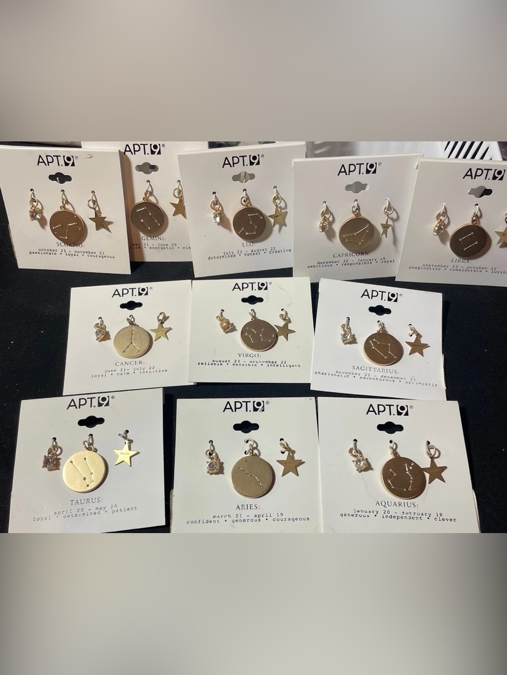 Apt. 9 Gold Zodiac Charms